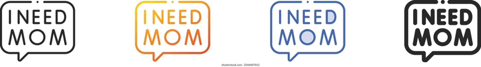 mom icon.Thin Linear, Gradient, Blue Stroke and bold Style Design Isolated On White Background