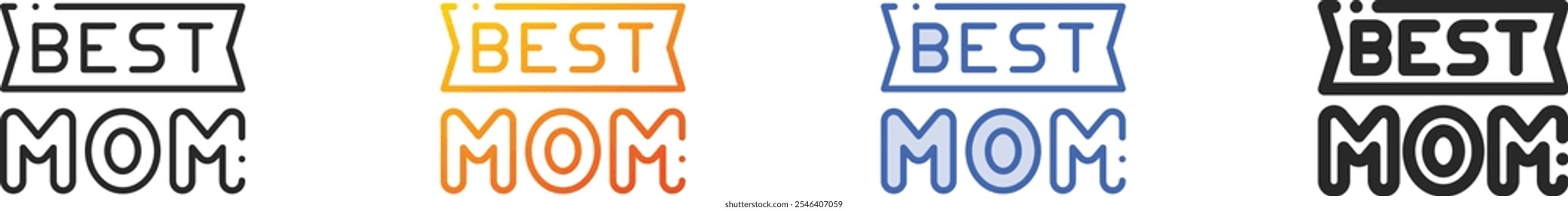 mom icon.Thin Linear, Gradient, Blue Stroke and bold Style Design Isolated On White Background