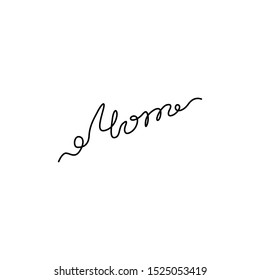 Mom inscription continuous line drawing, tattoo, print for clothes and logo design, one single line on a white background, isolated vector illustration. Hand lettering on Happy Mother's Day.