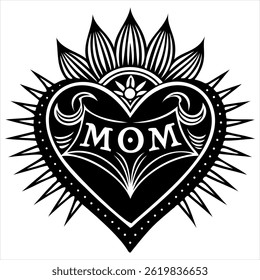 Mom Inside Love Design Silhouette Vector Image