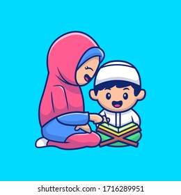 Cute Boy Girl Moslem Vector Icon Stock Vector (Royalty Free) 1714348573 ...