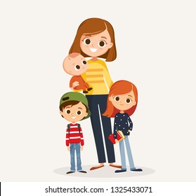 Mom with kids 