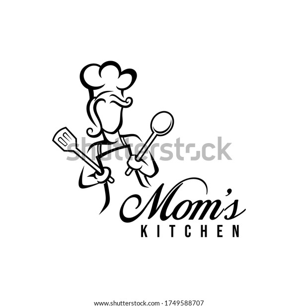 Mom Kitchen Logo Vector Illustration Modern Stock Vector (Royalty Free