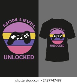 diseño de camiseta desbloqueada de nivel mamá