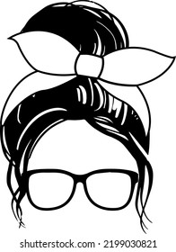 Mom Life Bun Vector Design 