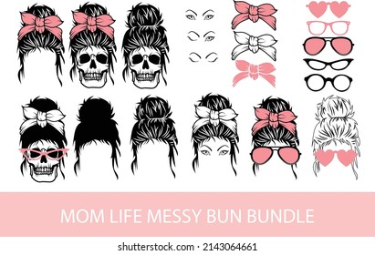 Mama Life Messy Bun Bundle File ist geeignet für T-Shirt, Laser Schneiden, Sublimation, Hobby, Karten, Einladungen, Website oder Handwerksprojekte. Perfekt für Zeitschriften, Zeitschriften, Poster, Kopfzeilen etc.