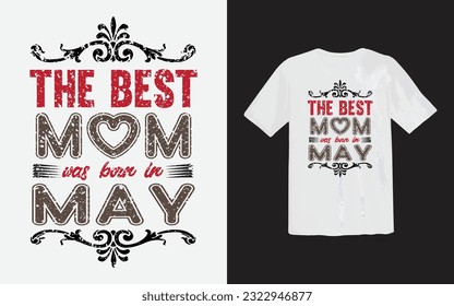 Mom Love Or Best Cute Proud and Awesome Mom  With Awesome Sons And Typography T-Shirt Design.