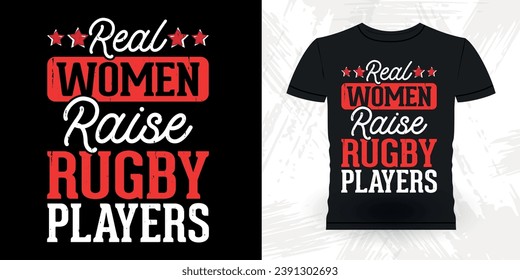 Mom Lover Mother's Day Funny Rugby Player Coach Vintage Rugby Player T-shirt Design