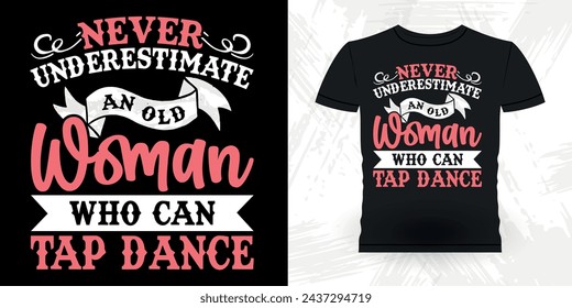 Mom Lover Mother's Day Funny Dancing Gift Retro Vintage Ballerina Ballet Dance T-shirt Design