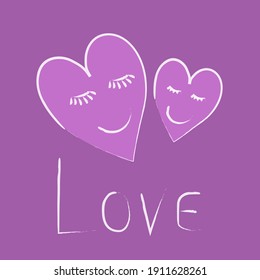 mom loves her baby pink hearts on pink background