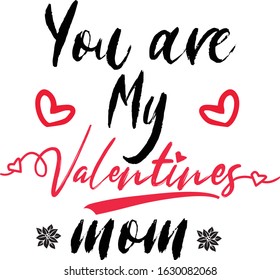 mom loves valentine t shirts design vector template black red color