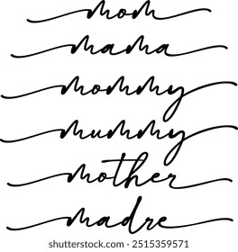 Mamãe Mamãe Mamãe Mamãe Mamãe Mãe Madre Lettering