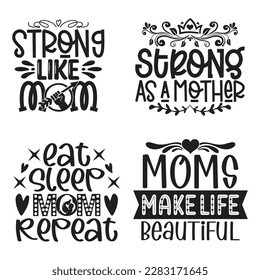 Mom Mama Mommy T-shirt And SVG Design Bundle. Mom Mama Mommy Vector EPS Editable File Bundle, can you download this bundle.