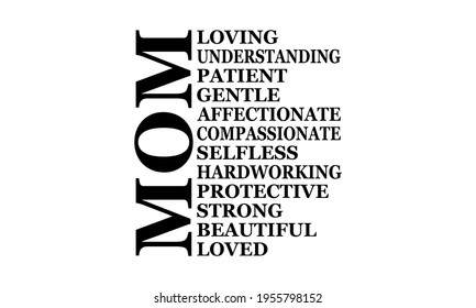 MOM - Mothers Day - Happy Mother's Day Vector And Clip Art