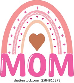 mom, Mother's Day rainbows t shirt design vector