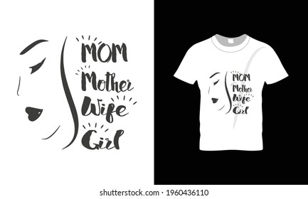 Mom or Mother's day Typography colorful vector t-shirt design.