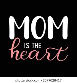 Mom is my heart typography vector art for Mother's day