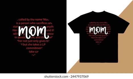 Mom is my heart vector t shirt design