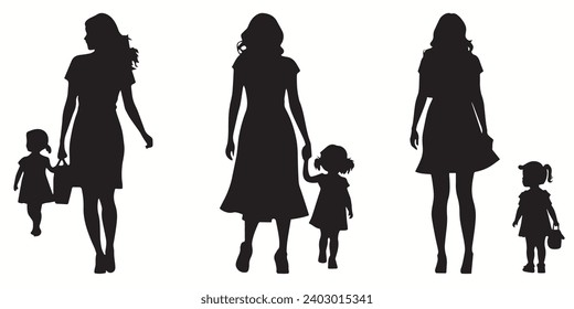 Mom outlines and symbols dark level variety basic exquisite white foundation Mom vector and silhouette icon.