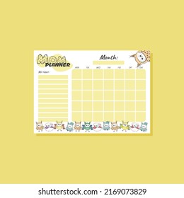 Mom planner white for a month A4
