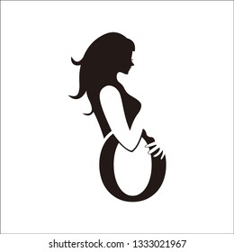 mom pregnant initial O logo