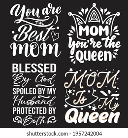 Mom queen t-shirt design bundle.