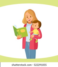 Mom reading for baby