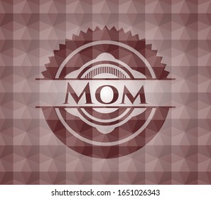 Señal roja de mamá con fondo de patrón geométrico. Sin inconvenientes.