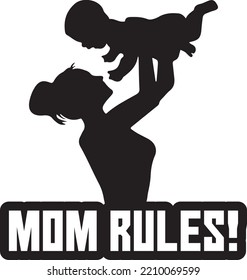 mom rules! vector design mom