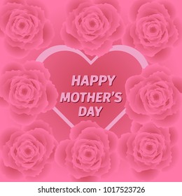 Mom s day greeting poster design. rose flower