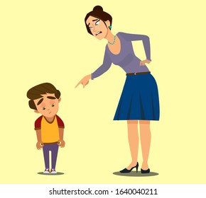 Mom Scolds Her Son Vector Illustration Stock Vector (Royalty Free ...