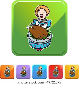 Mamá sirviendo a Turquía