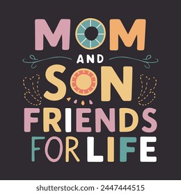 Mom and son best friend vector design