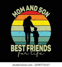 Mamá e hijo mejores amigos de la camiseta de época, mamá vintage, mamá, mamá Svg, mamá Shirt, amigos, mamá Svg plantilla de impresión de camiseta