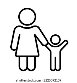 Mom And Son Icon Logo Design Vector Template Illustration Sign And Symbol Pixels Perfect