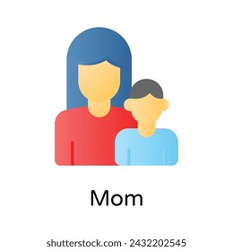 Mom with son, mothers day related vector design, ready to use