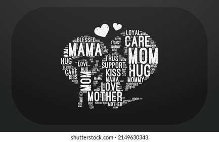 Mom And Son Shape Cloud Mother’s Day T-shirt Design
