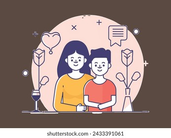 Mom and son vector design for happy mother's day