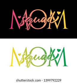 mom squad typography design vector 