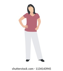 
Mom standing in arms akimbo pose gesturing as tired mom 
