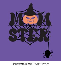 Mom Ster retro and Halloween t-shirt design