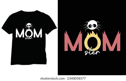 Mom Ster vector Funny Halloween Halloween mom Momster Shirt eps vector design 