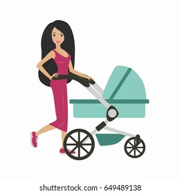 Mom and stylish stroller