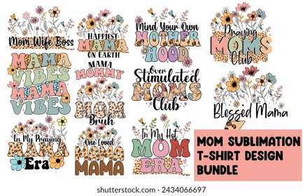 Mom Sublimation T-Shirt Design Bundle