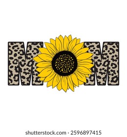 Mom Sunflower Sunflower Typography T-shirt Design Vector, Floral Positive Quotes Design