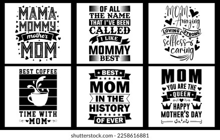 Mom SVG Design Bundle. Mom Typography t-shirt design bundle. Mom designed a Vector. Funny mom