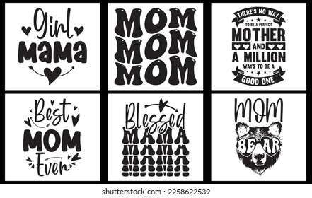 Mom SVG Design Bundle. Mom Typography t-shirt design bundle. Mom designed a Vector. Funny mom