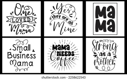 Mom SVG Design Bundle. Mom Typography t-shirt design bundle. Mom designed a Vector. Funny mom