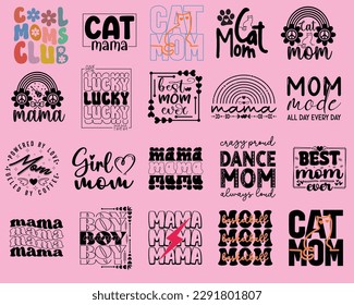 Mom SVG T-shirt Design Bundle.