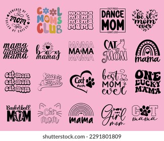 Mom SVG T-shirt Design Bundle.